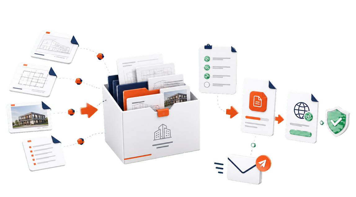 Graphical PackOS Site Pack export and client review illustration